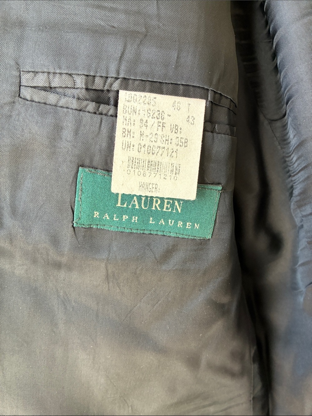 Vintage Lauren Ralph Lauren grey camel wool blazer three button front 46 Tall - Picture 2 of 5